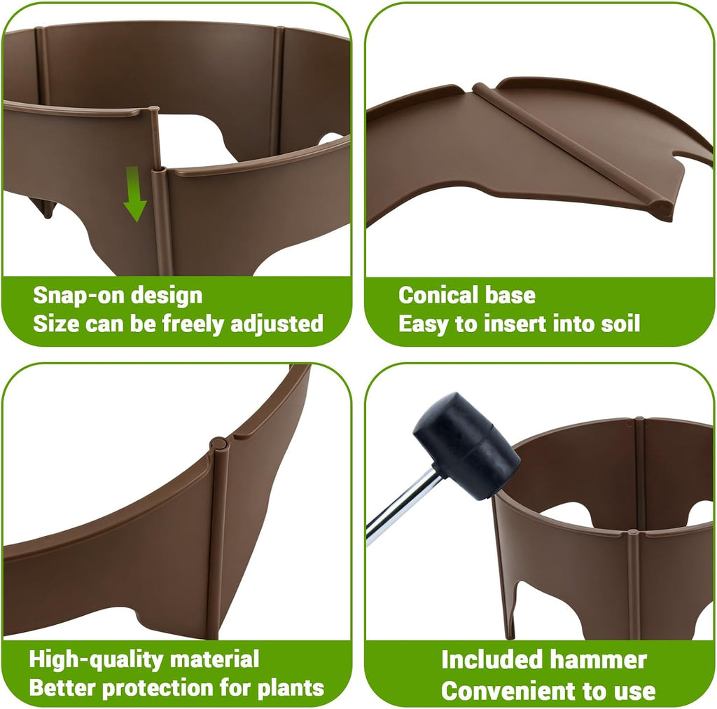 24 Pieces Planting Grow Rings, 7.8-15.16in Adjustable Round Plant Support Rings, Brown Plant Rings for Outdoor Plants –