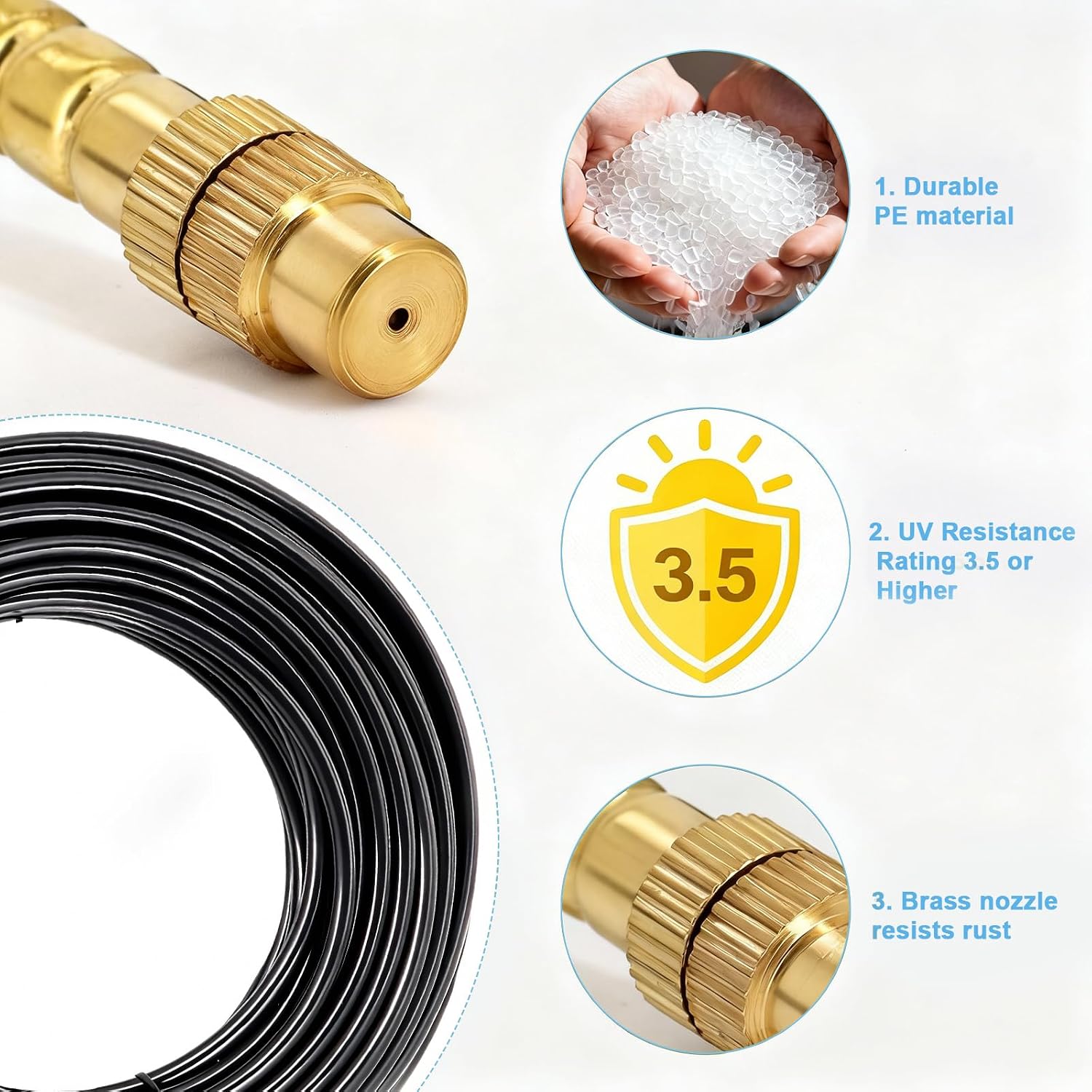 Thiswing 100FT 360° Adjustable Irrigation System for Garden | 1/4" Tubing, Automatic Watering Misting System with 18