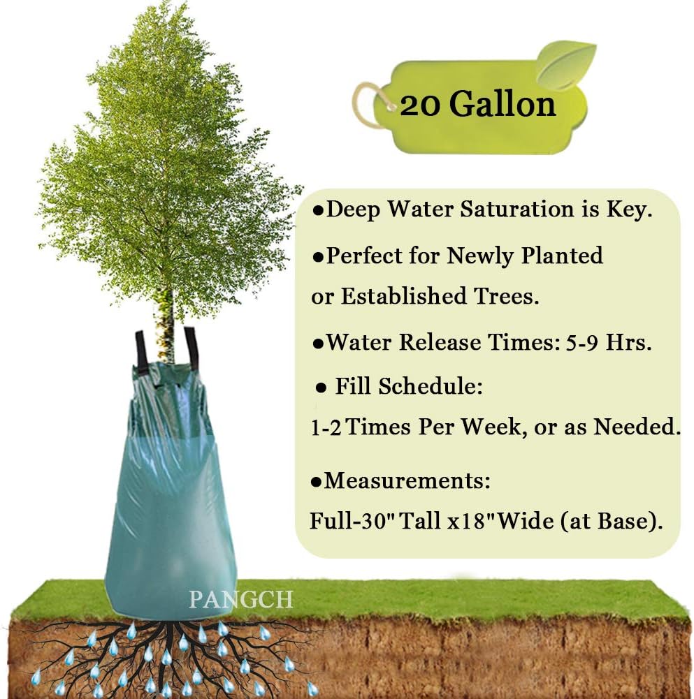 Tree Watering Bag, 20 Gallon Slow Release Tree Watering Bags-Drip Irrigation Bag for Newly Planted or Established Trees