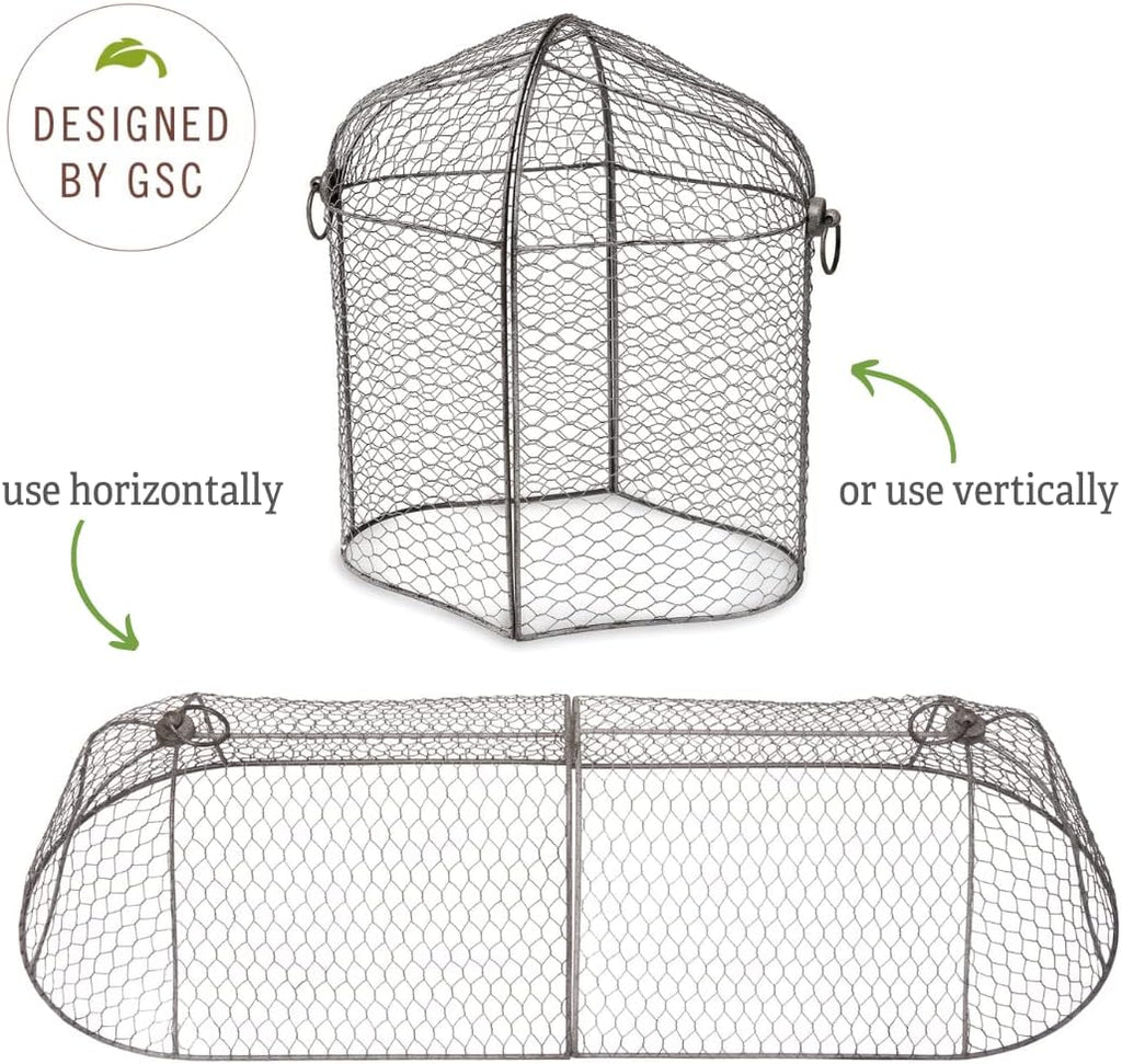 Gardener’s Supply Company Chicken Wire Cloche Garden Row Plant Protector | Sturdy Metal Protection for Seedlings and