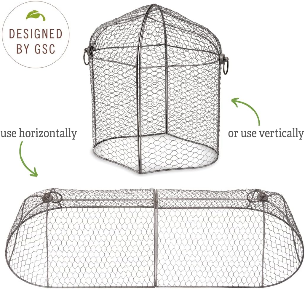 Gardener’s Supply Company Chicken Wire Cloche Garden Row Plant Protector | Sturdy Metal Protection for Seedlings and
