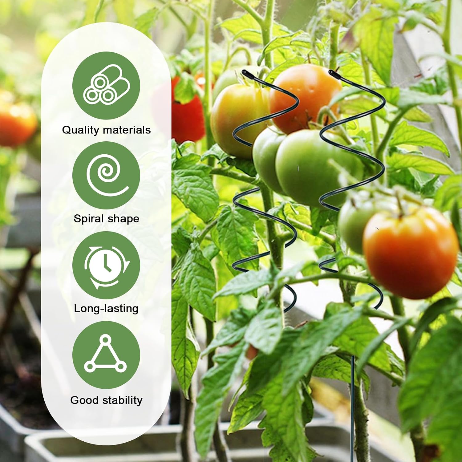 10 Pack Tomato Twist Stake, Spiral Tomato Stakes for Indoor Outdoor, Spiral Garden Stakes for Climbing Plants
