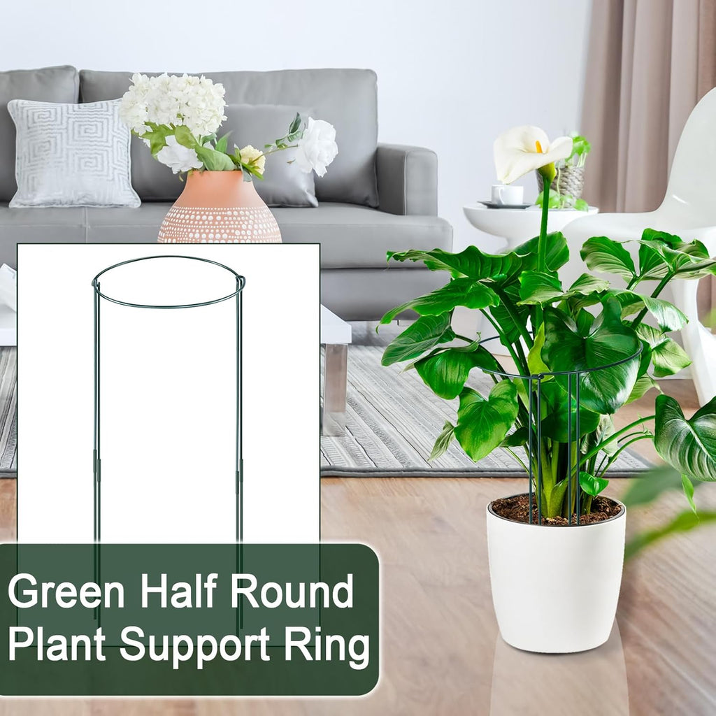 12 Pack 10" W x 32" H Plant Support Stakes, Large Peony Cages and Supports, Tall Peony Ring Supports, Garden Plant