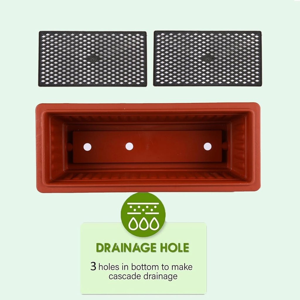 TEANDE Vertical Raised Garden Bed, 5-Tier Elevated Planter Box w/Drainage System & 4 Hooks for Herbs Vegetables