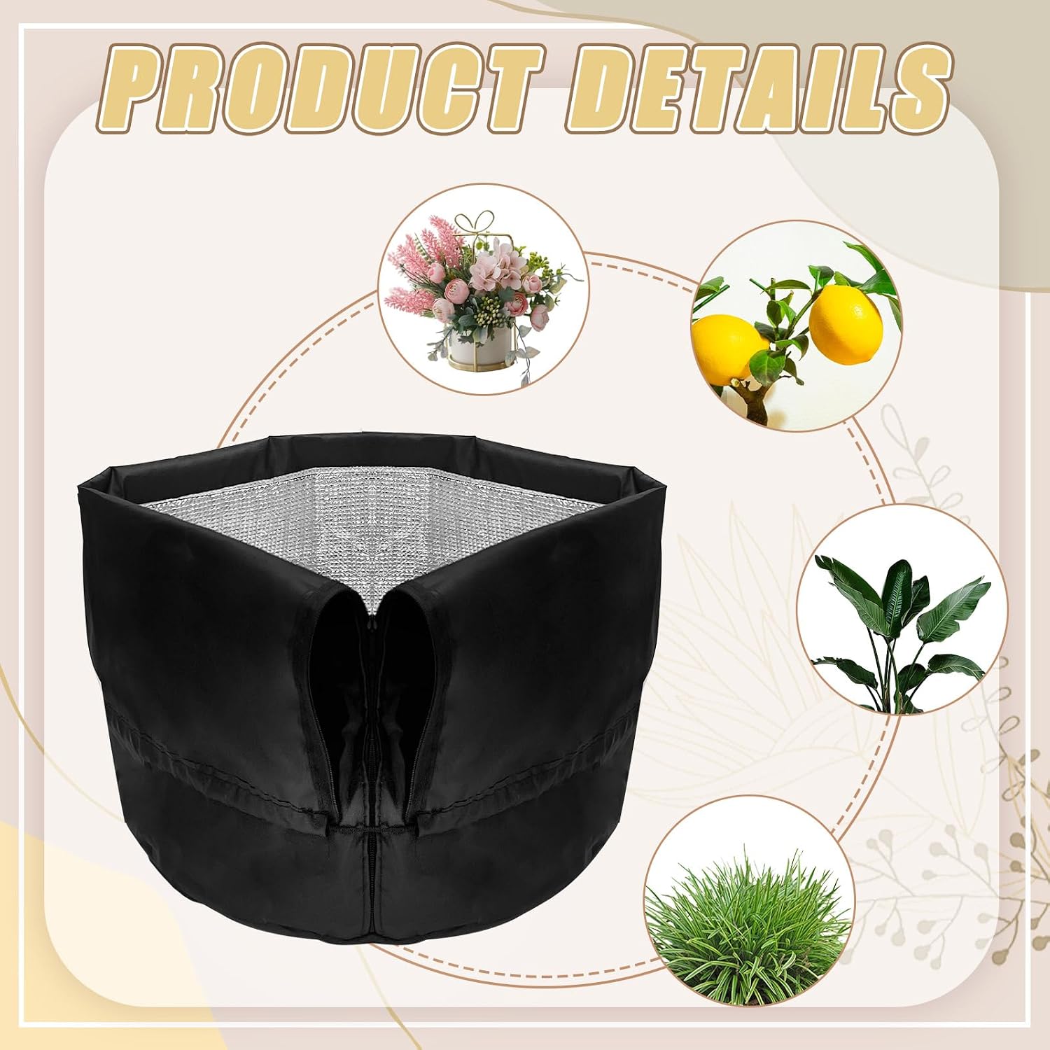 4PCS Plant Winter Protection Pot Covers, 17.7 * 21.6 Inchs Outdoor Pot Covers Pot Covers for Winter with Drawstring and