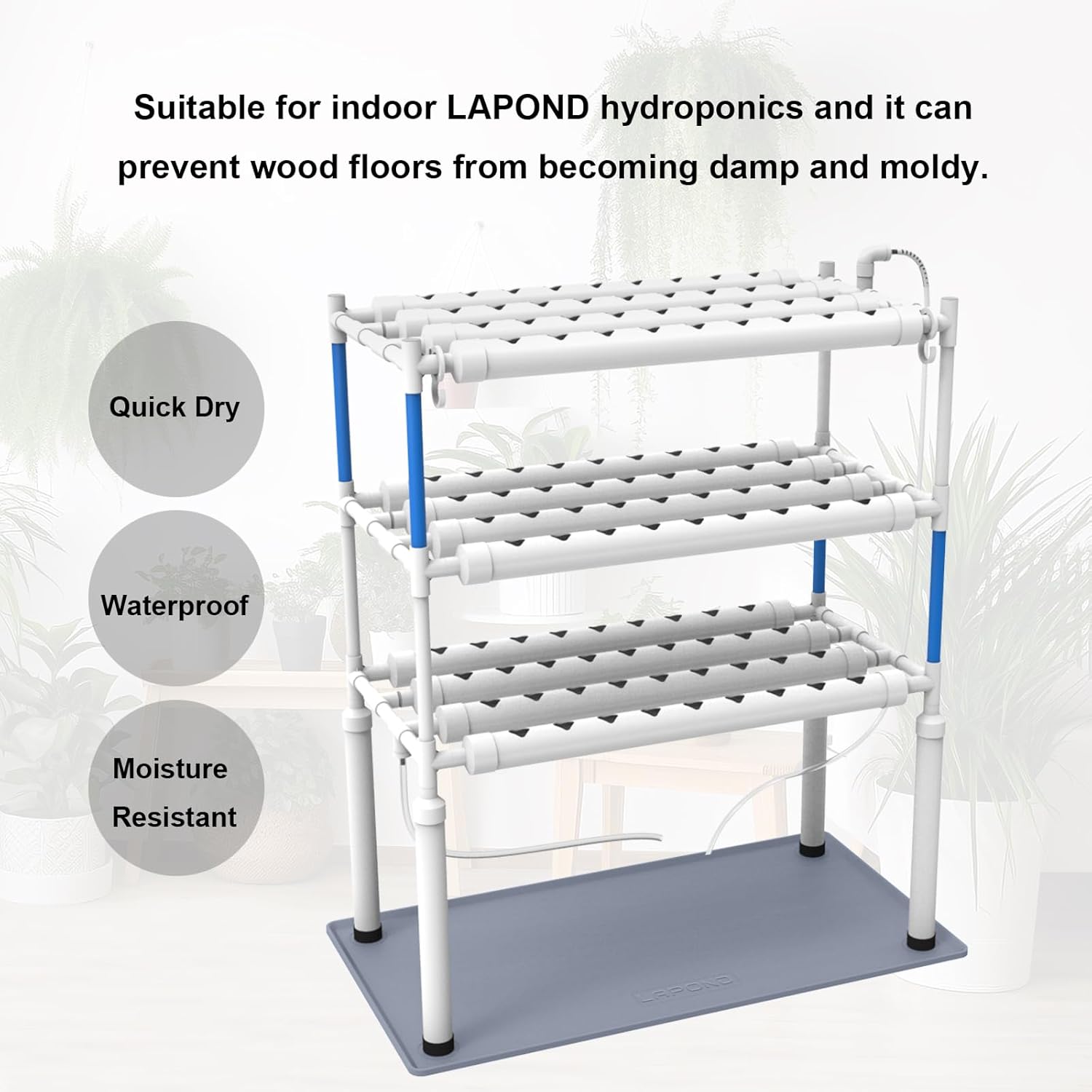 Silicone Waterproof Plant Mat for Indoor Plants & Hydroponic Systems | Non-slip waterproof silicone mat, easy to clean