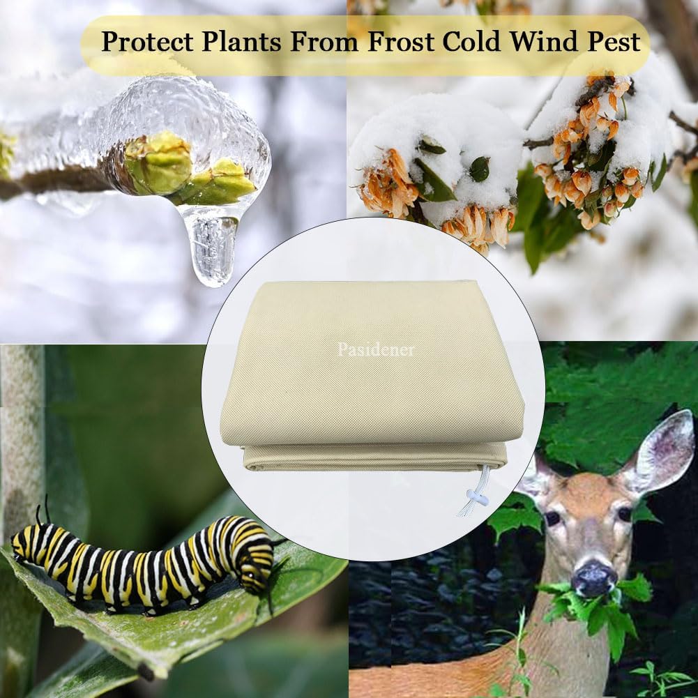 Plant Covers Freeze Protection 2.8oz 3 Packs 45"x40" Winter Tree Covers Frost Blankets for Outdoor Plants with Zipper