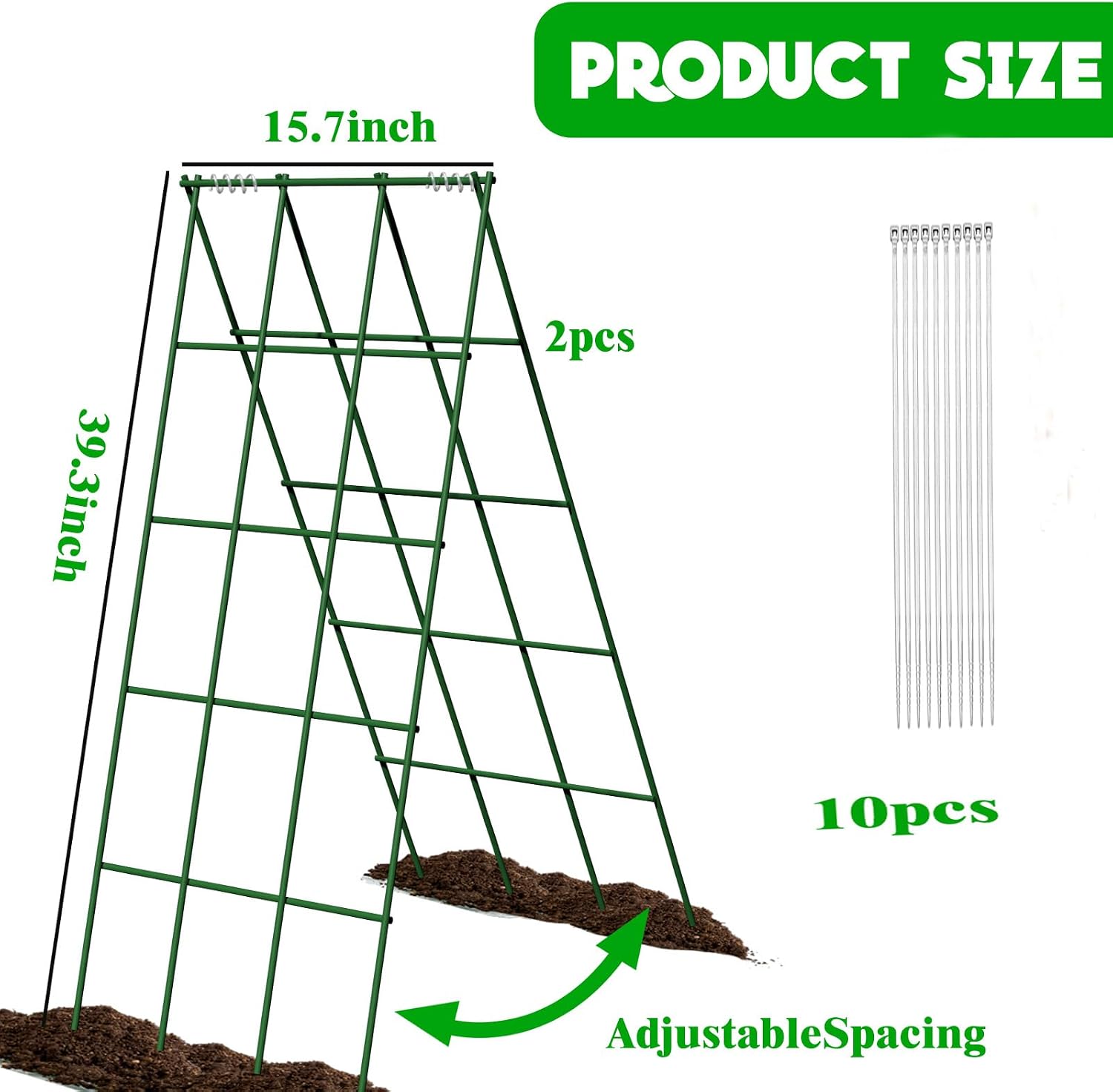 No Assembly Required Cucumber Trellis,2 Pack Trellis for Cucumbers,Outdoor Raised Bed Climbing Plant Support,A-Frame