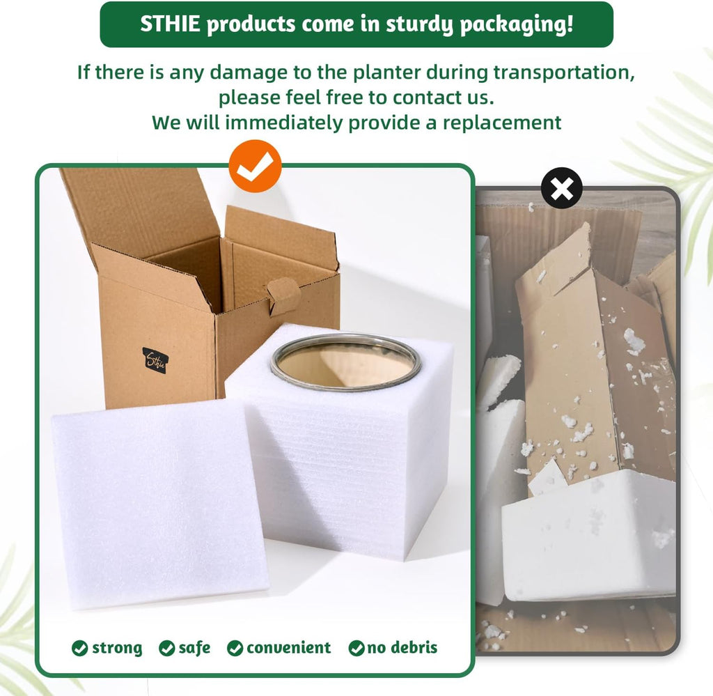 STHIE 5 Inch Ceramic Planters for Indoor Plants, Funny Small Plant Pots | Cute Planters with Drainage Holes, Unique