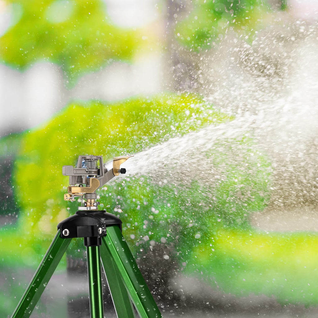 Pattiumo 2 Pack Lawn Sprinklers for Yard - 360° Tripod Sprinklers for Yard Large Area - Heavy Duty with 3/4 Inch