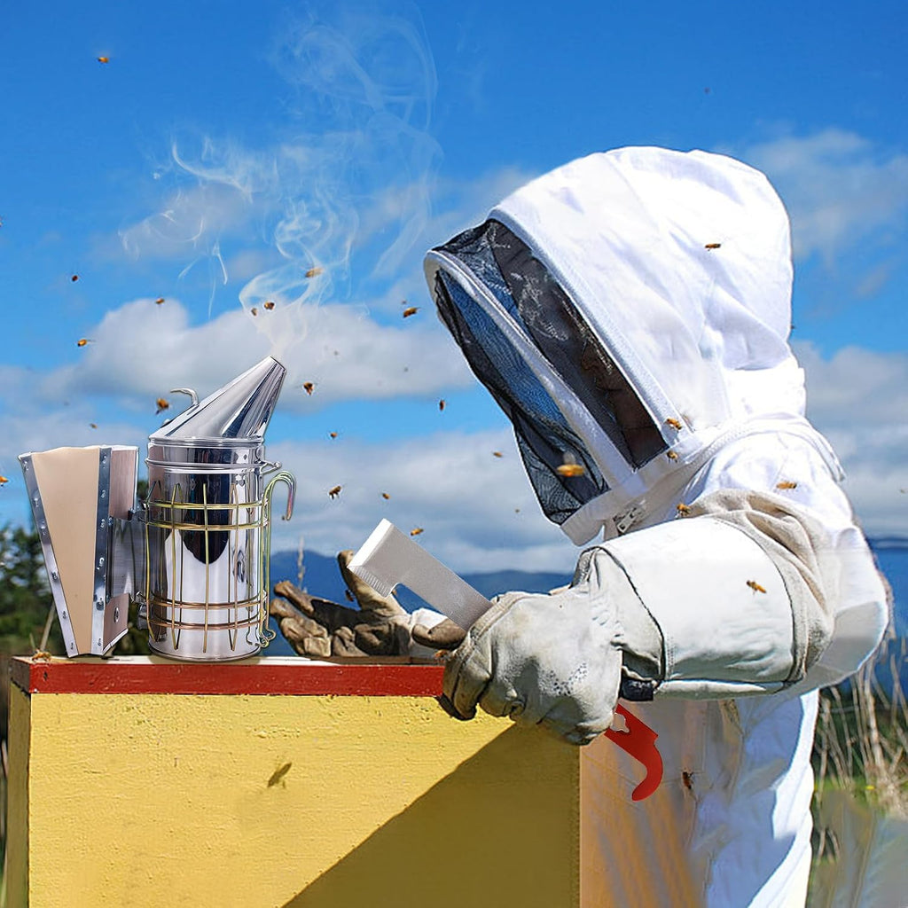 Honey Lake 31Pcs Beekeeping Supplies Starter Kit with Bee Suit – Includes Bee Smoker, Beehive Frame Holder, Frame Grip