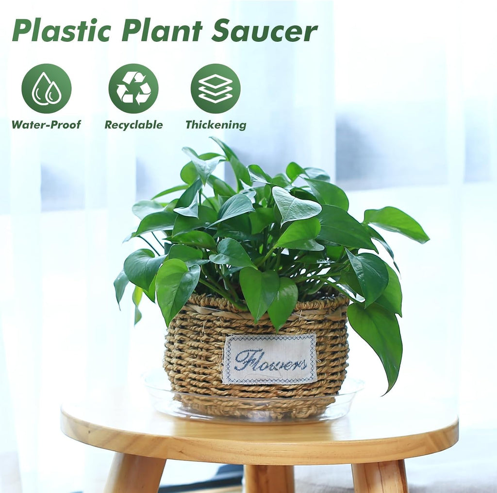 30 Pack 14 Inch Plant Saucer Clear Plant Saucers for Outdoors Plant Drip Trays Extra Large Plant Saucer Dish Plant Pot