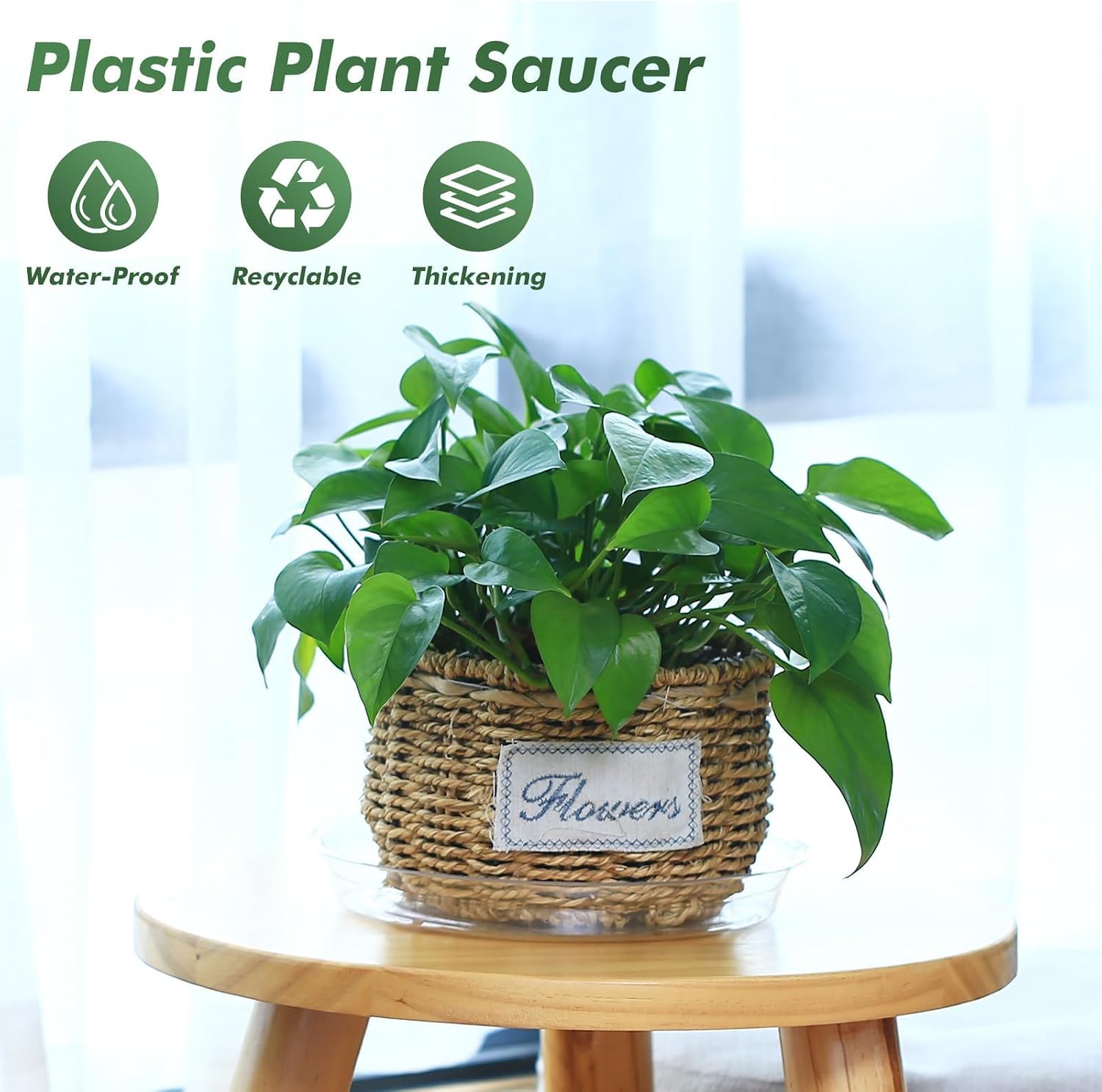 30 Pack 14 Inch Plant Saucer Clear Plant Saucers for Outdoors Plant Drip Trays Extra Large Plant Saucer Dish Plant Pot