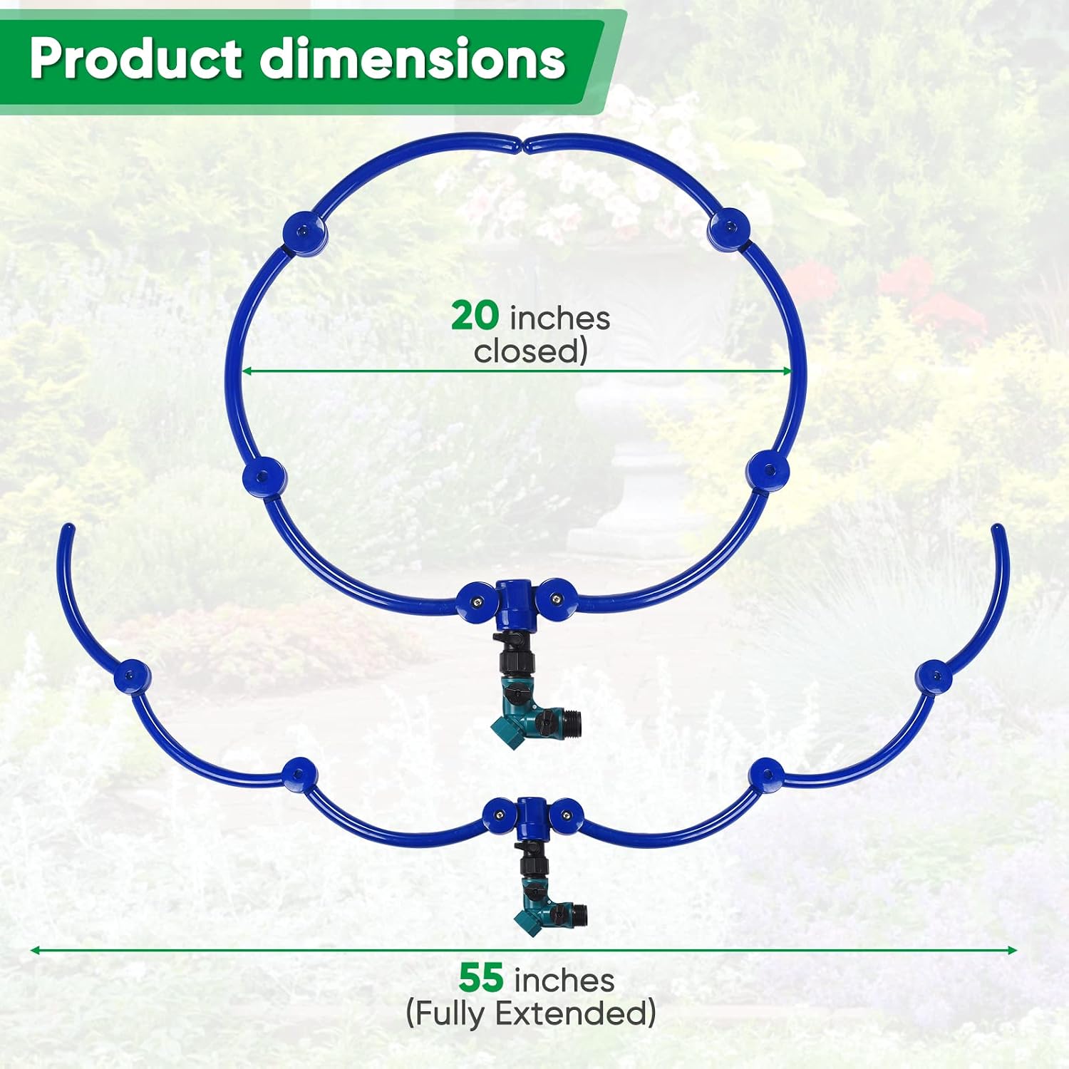ZZM 360°Tree Water System Tree Watering Ring Circle Sprinkler and Irrigation System Targeted Water with Y Hose Splitter