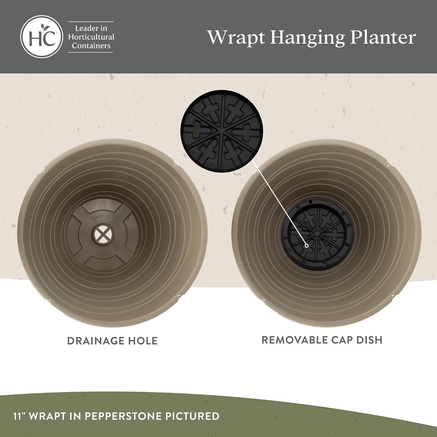 The HC Companies Wrapt Hanging Planters - Lightweight Plant Pot Hanger for Hanging Plants, Vegetables & Herbs - Outdoor