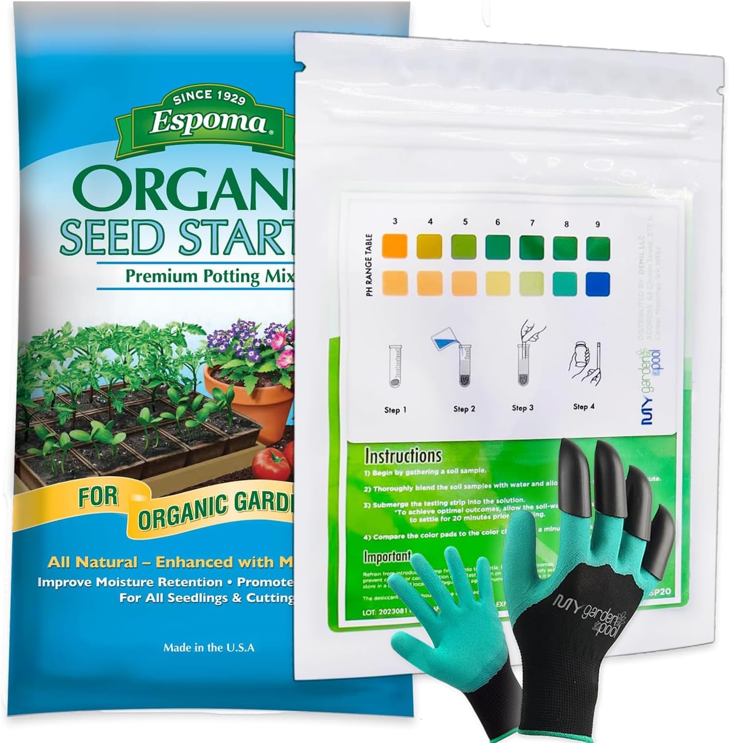 Espoma Organic Seed Starter Potting Soil 16 qt All Natural & Organic Seed Starting Mix with a My Garden Pool PH Soil