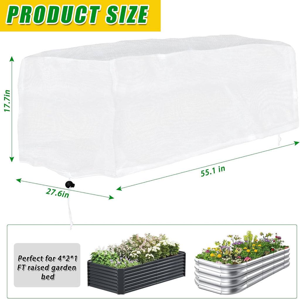 Frost Cloth Plant Freeze Protection, Plant Covers for Raised Garden Beds | 2 PCS, 4x2 FT Raised Bed Covers for Winter