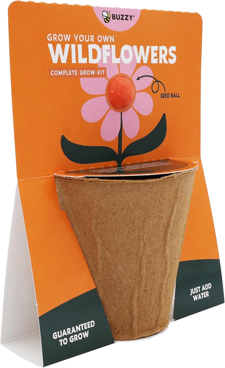 BUZZY Seeds Wildflower Seed Ball Cup 6-Pack – Over 50 Seeds Per Ball, Colorful Decorative Seed Balls in Biodegradable