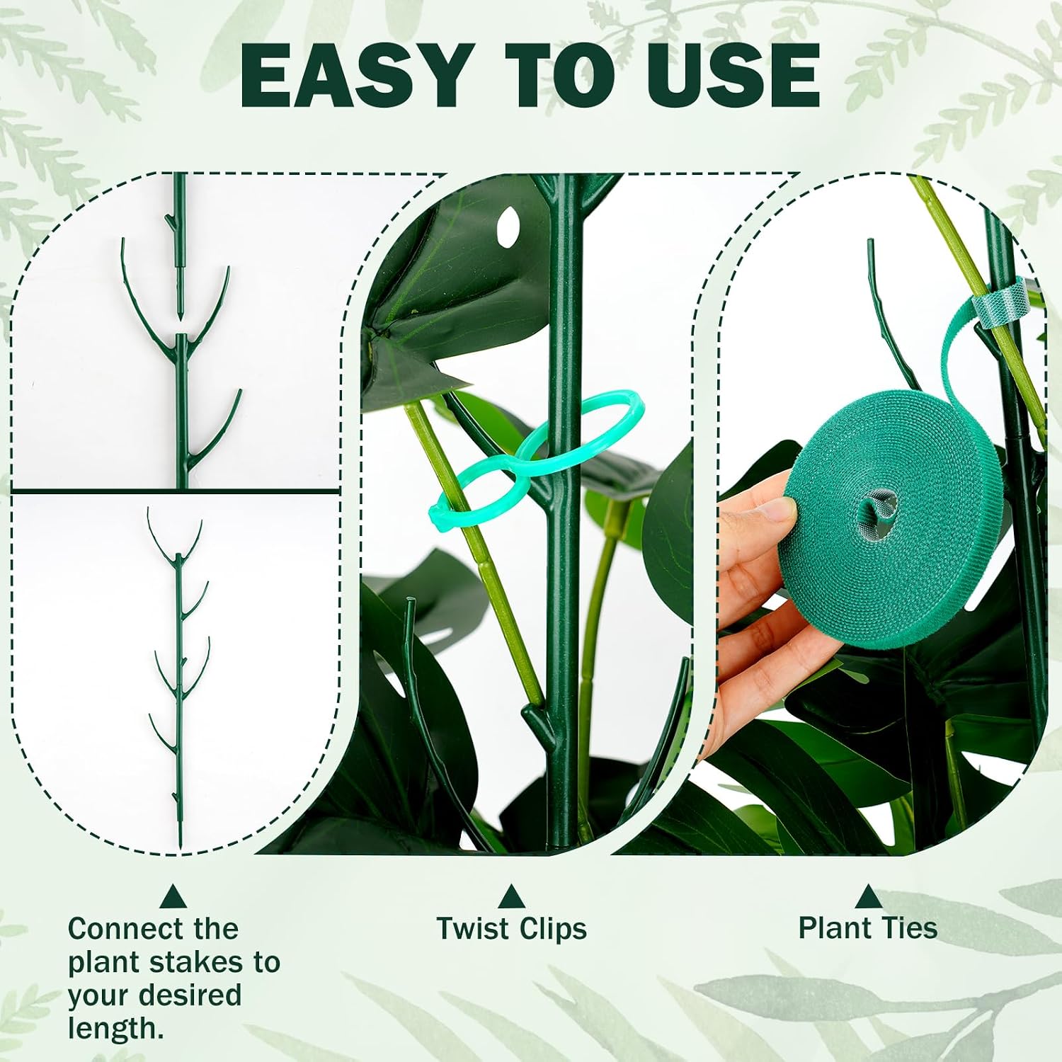 16Pack Stackable Plant Support Stakes, Monstera Plant Support | for Indoor Outdoor,Durable Trellis Garden Stakes for
