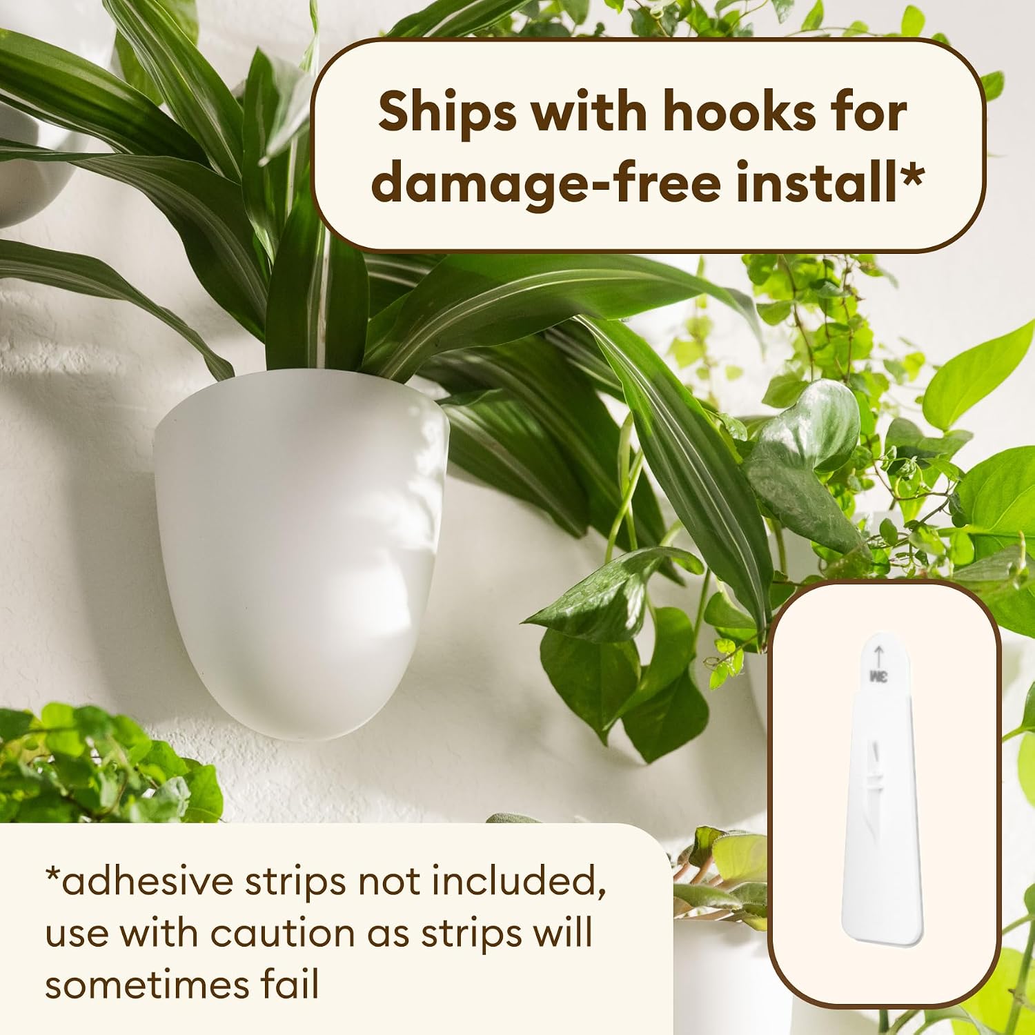 PlantPod Classic - Self-Watering Wall Planters (6, White) - Easy to Water and Install - Lightweight - Design Your Own