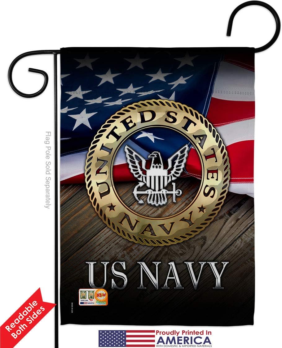 US Navy Garden Flag - Pack Armed Forces USN Seabee United State American Military Veteran Retire Official USA Vintage