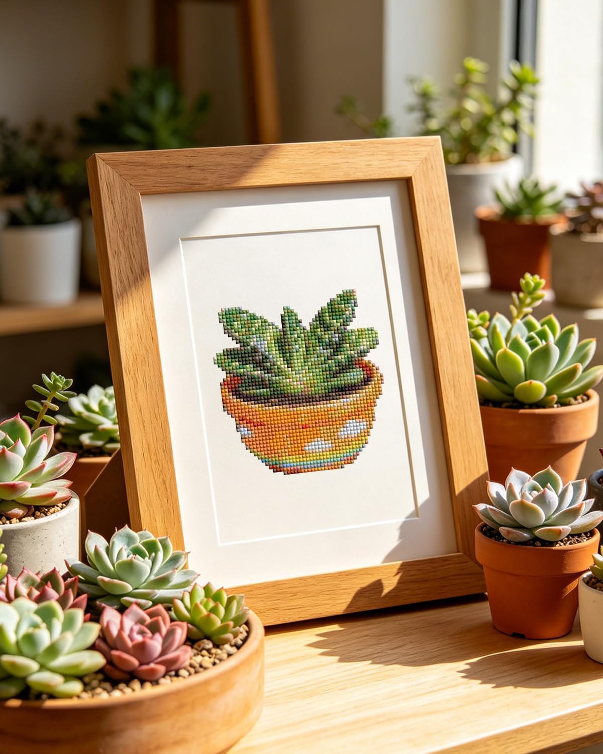PeakLuv Small Diamond Art Kits, Succulents Mini Diamond Painting for Adults | Mini Diamond Art Kits for Beginners