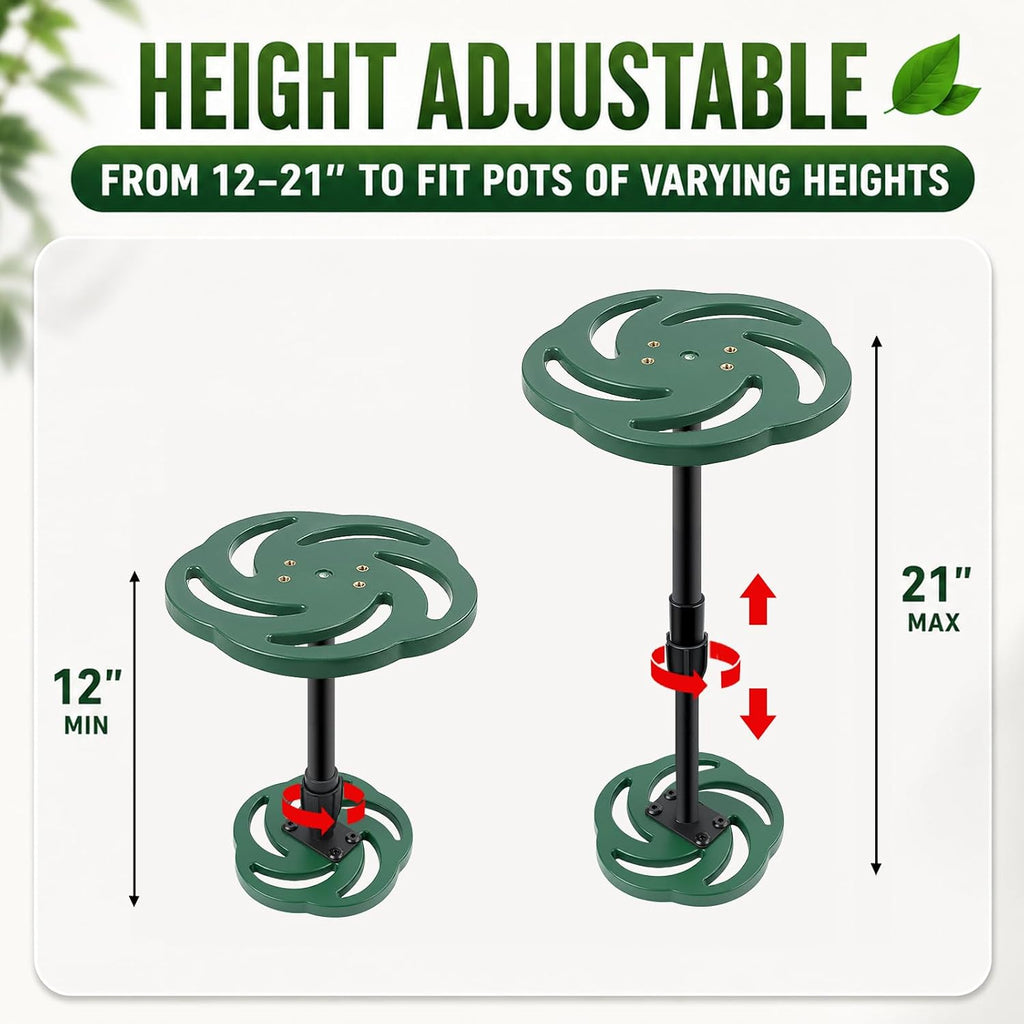 2 Pack Plant Risers for Inside Pots, 12-21" Adjustable Height Plant Riser | Plastic Planter Inserts for Large Tall