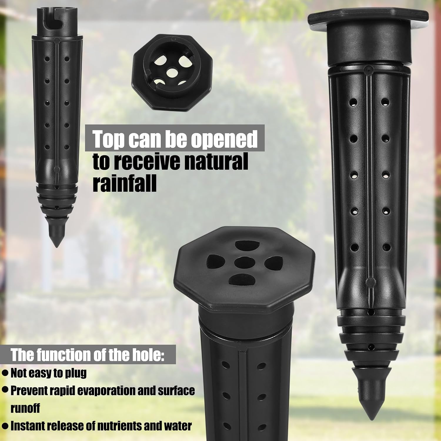 Briwooody 9 Pack Garden Watering Stake Large UV-Protected ABS Plastic Deep Root Irrigation Spike for Trees, Shrubs