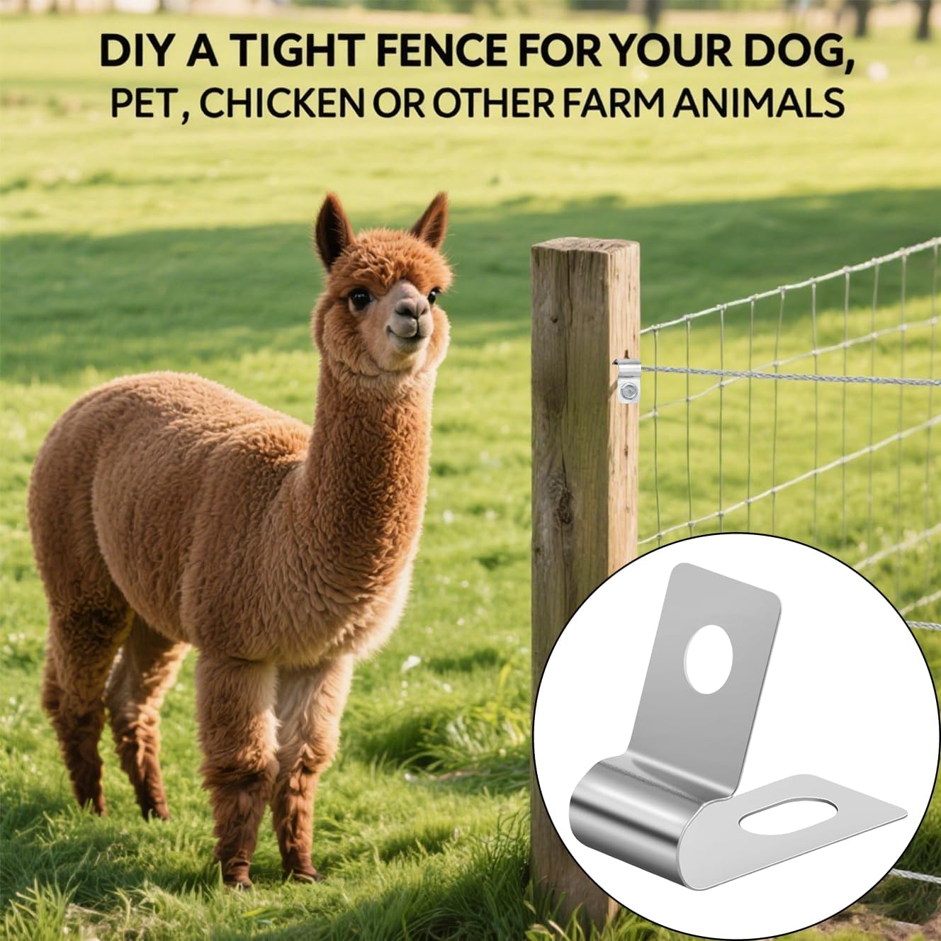 Wire Fence Clips 220 PCS丨Fence Wire Clamps Stainless Steel Agricultural Fencing Mounting Clips with 220 Pcs Stainless
