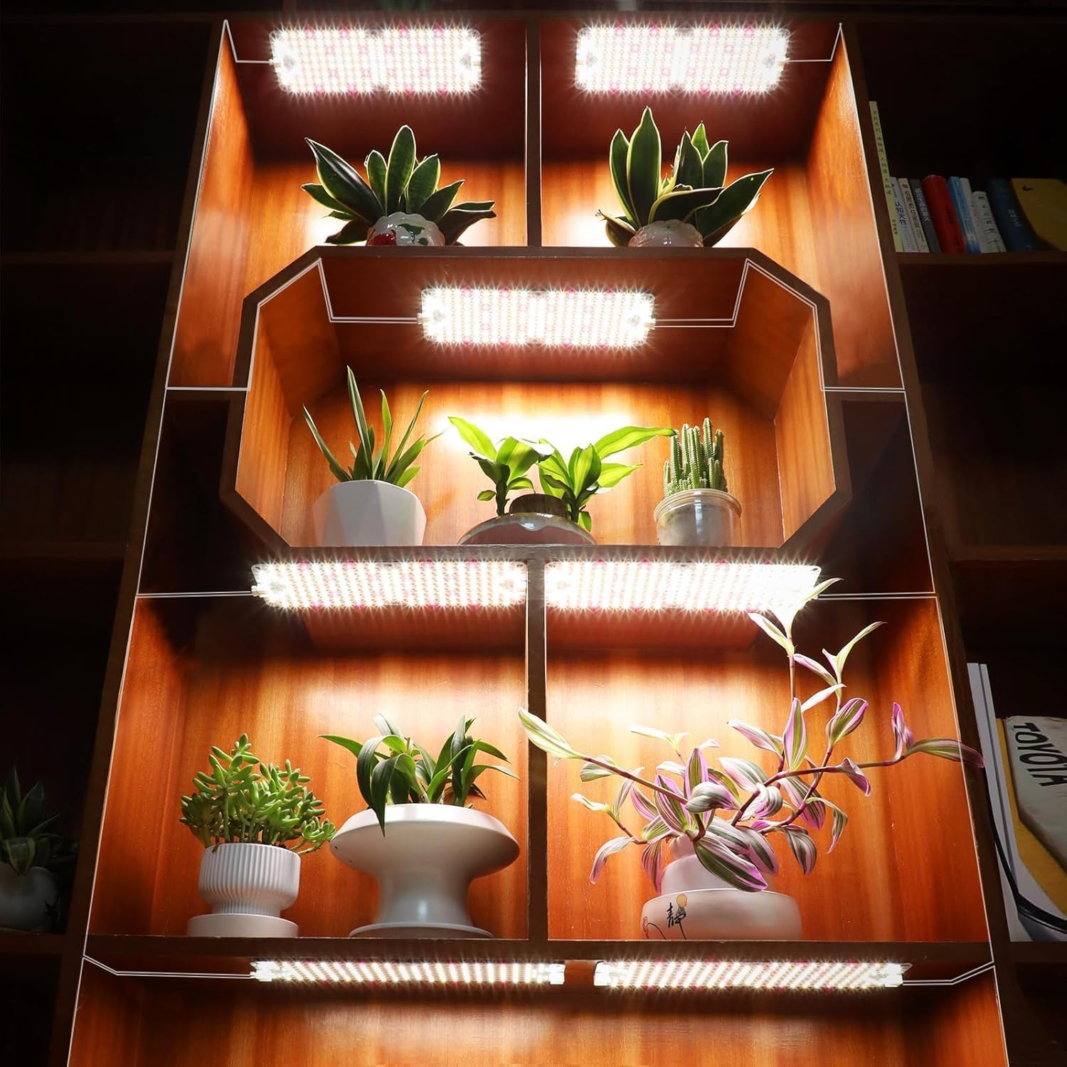4Pack 2026 Ultra-Thin Panel Grow Lights for Seed Starting, Vegetables, Greenhouse & Under Cabinet & Shelf Plants with