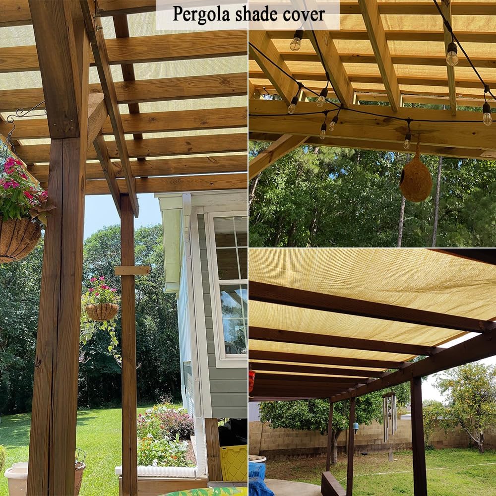 90% Shade Cloth for Patio, 8x25 FT Pergola Shade Cover | Breathable Sun Shade Fabric for Beach, Deck, Porch, Gazebo