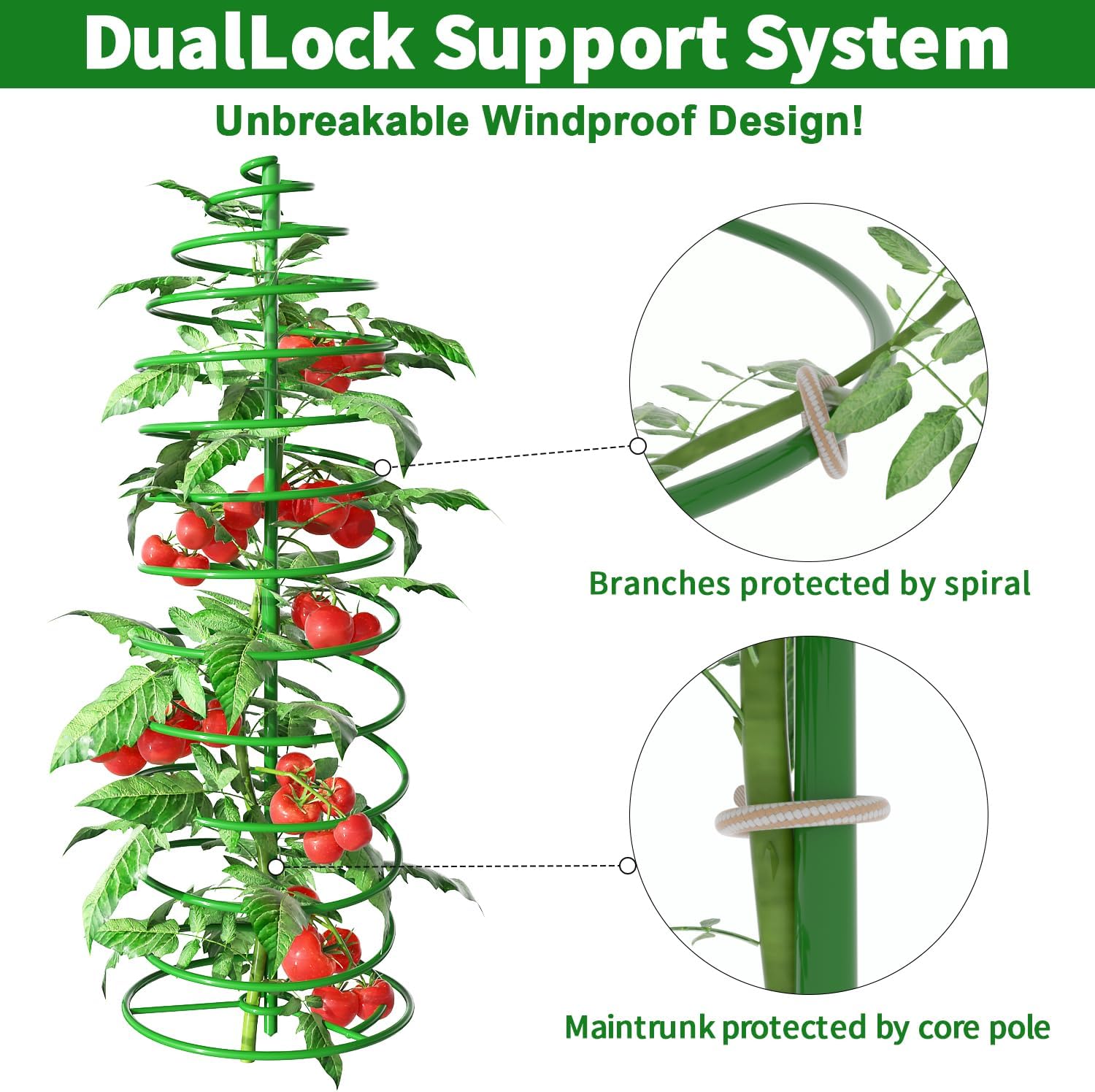 AMAGABELI Garden & Home 3 Pack Tomato Cages for Garden Plant Support 42" Stakes Metal Tower for Climbing Plants