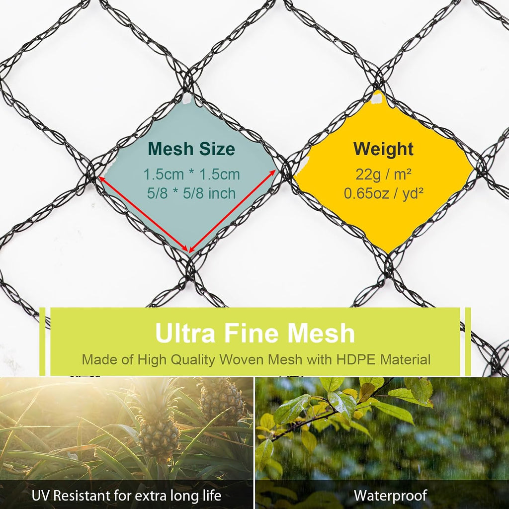 Bird Netting for Garden Protection, Anti Bird Mesh Garden Netting 13 x 40FT | RIFNY Heavy Duty Netting with Staples for