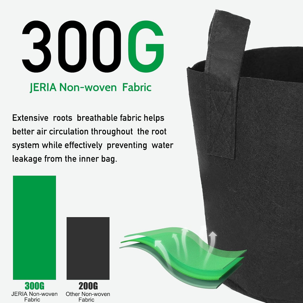 24-Pack 10 Gallon Nonwoven Grow Bags, Plant Grow Bags，Heavy Duty Aeration Fabric Pots with Durable Handles, Come with