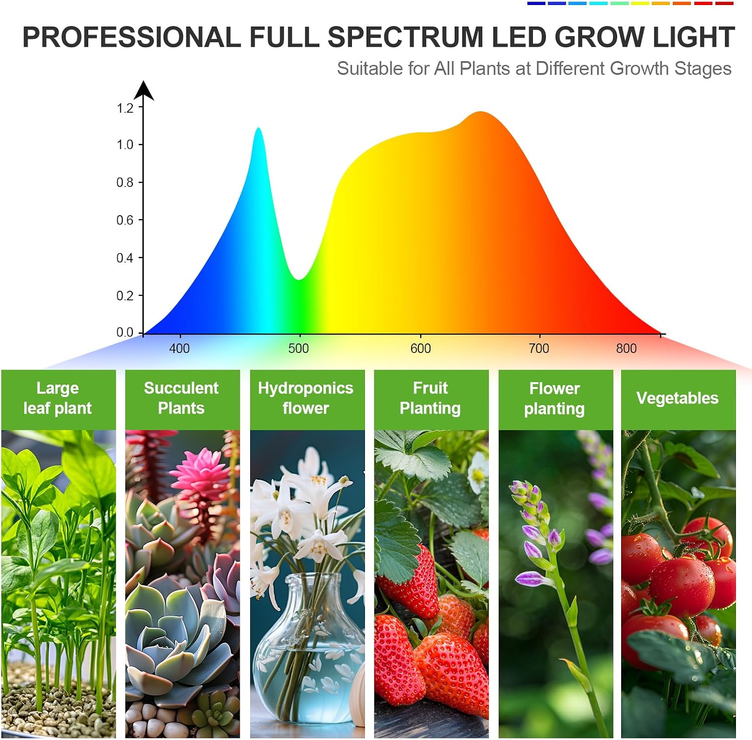 FECiDA Standing Grow Light with Upgrade Stand for Indoor Tall Plant, Bonsai | 36 Watt Power Draw, Super Bright, 5-Mode