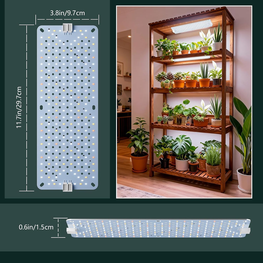 6-Pack Grow Lights for Indoor Plants, Full Spectrum LED with Timer | 1152 LEDs Plant Light, High PPFD, 4/8/12/16/20H