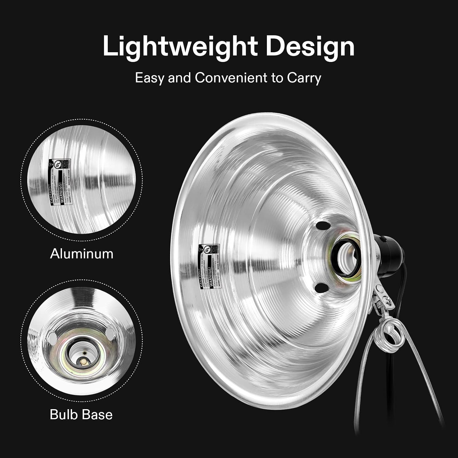 VIVOSUN 2 Pack Clamp Lamp Light with Detachable 8.5 Inch Aluminum Reflector | Up to 150 Watt, E26 Socket (No Bulb