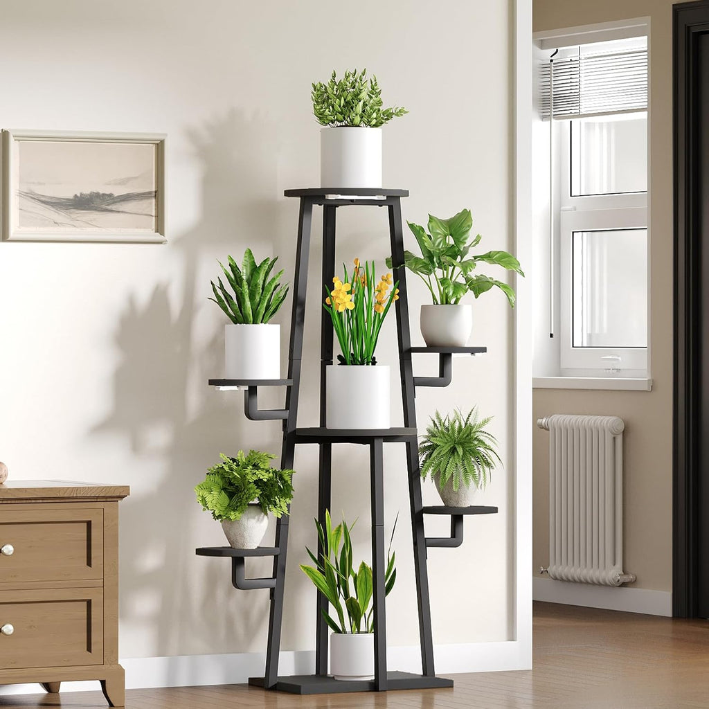 HOOBRO Plant Stand Indoor with Grow Lights, 7-Tier Plant Shelf | for Multiple Indoor Plants, 47.2"Corner Plant Stand
