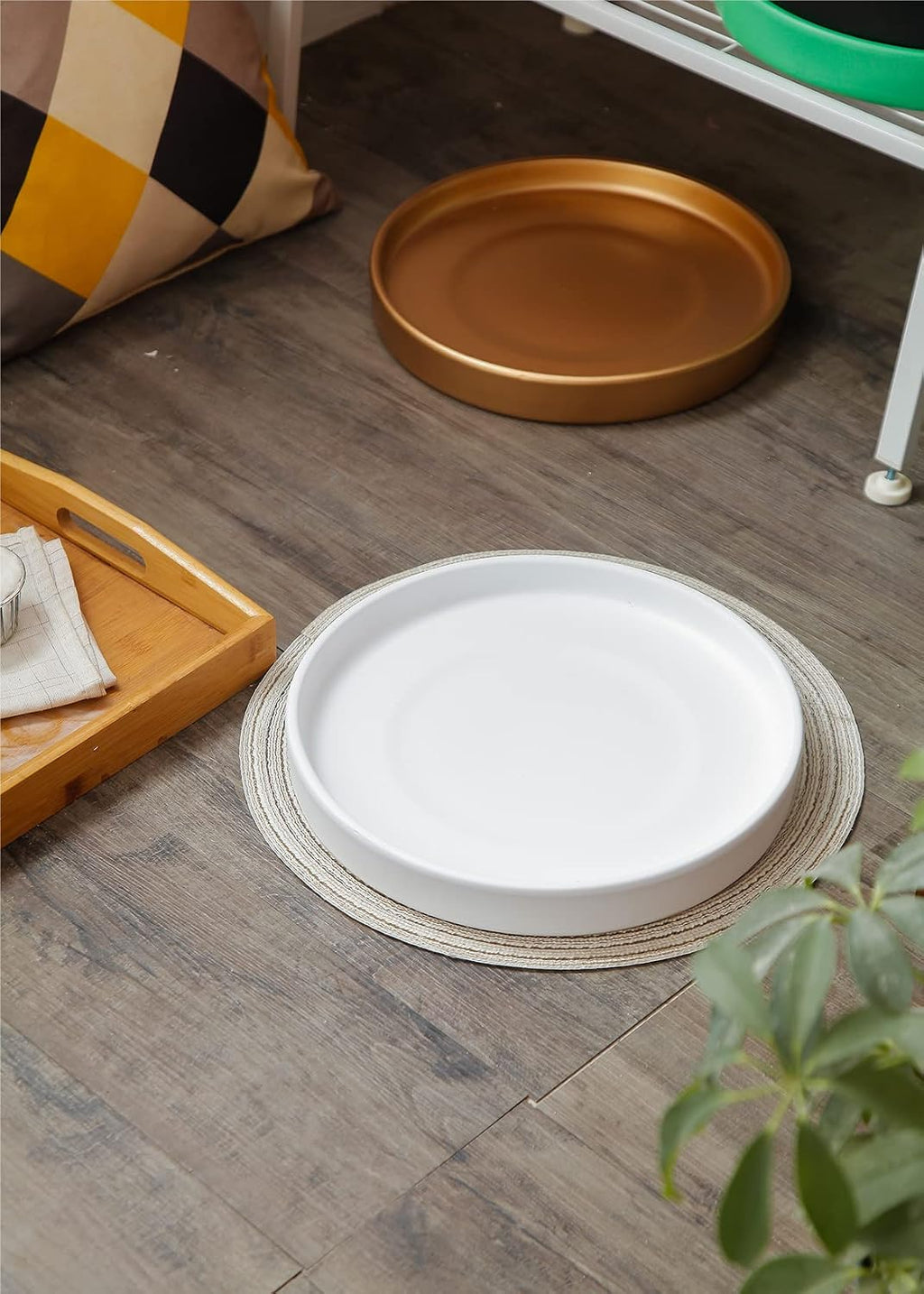 9 Inch Large Ceramic Saucer - Drainage Tray for Plant Pot (Matte White) | 9" Ceramic Plant Saucer for 7" & 8.5" Pots