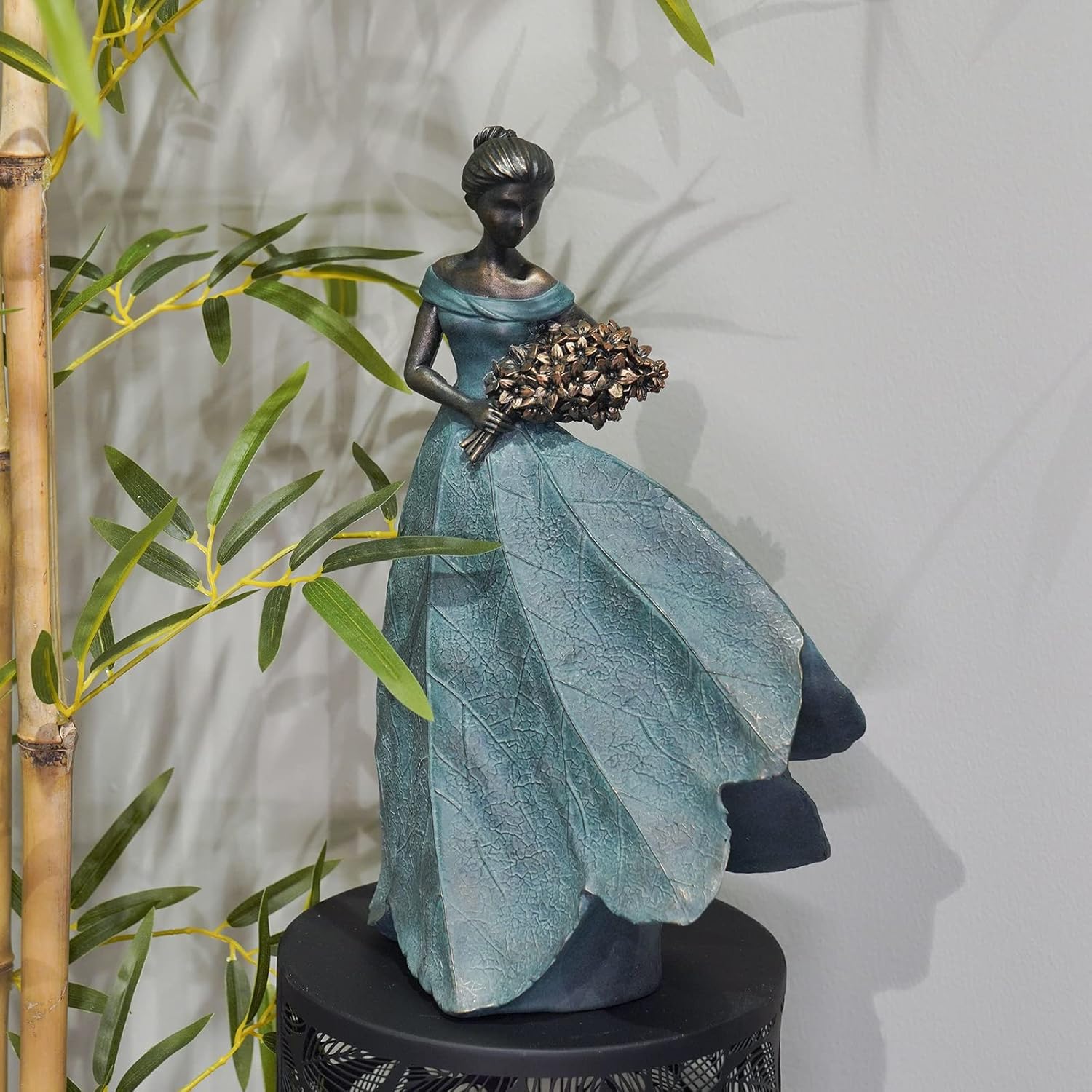Guichifun Fairy Statue Leaf Angel Girls 7.5 x 4.5 x 11.5 Inch | Resin, Home Garden Patio Decor, Memorial Gift for Mom