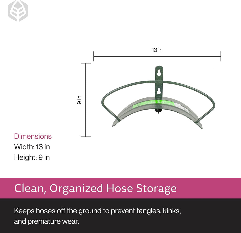 Yard Butler Heavy Duty Wall-Mounted Hose Hanger - Classic Design, Green | Heavy Duty Wall-Mounted Hose Hanger, Holds Up
