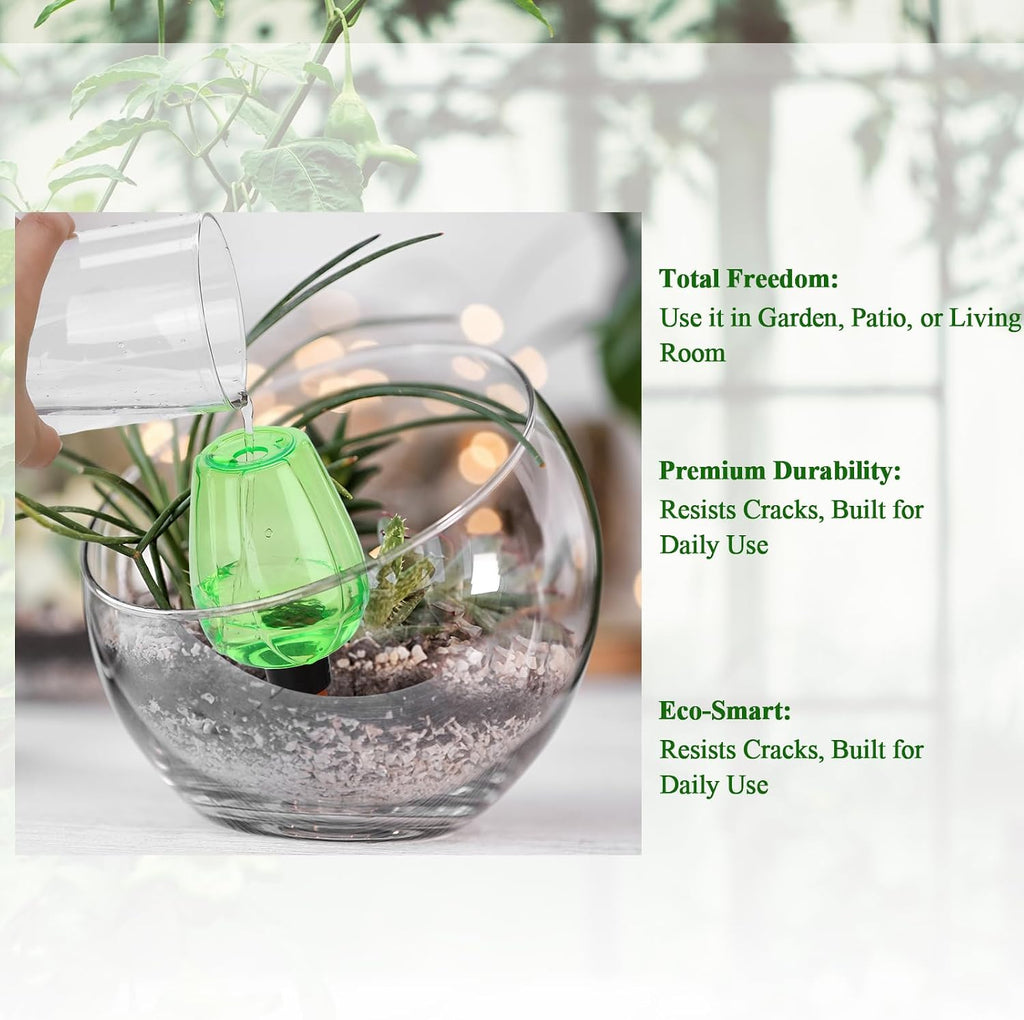 6Pcs 16.9 oz Large Plant Self-Watering Globes Top Fill Plastic Water Bulbs | Slow-Release Terracotta Self-Watering