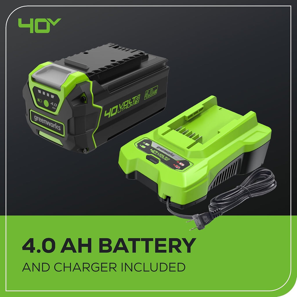 Greenworks 40V 16 in Push Lawn Mower, 4.0 Ah Battery and Charger