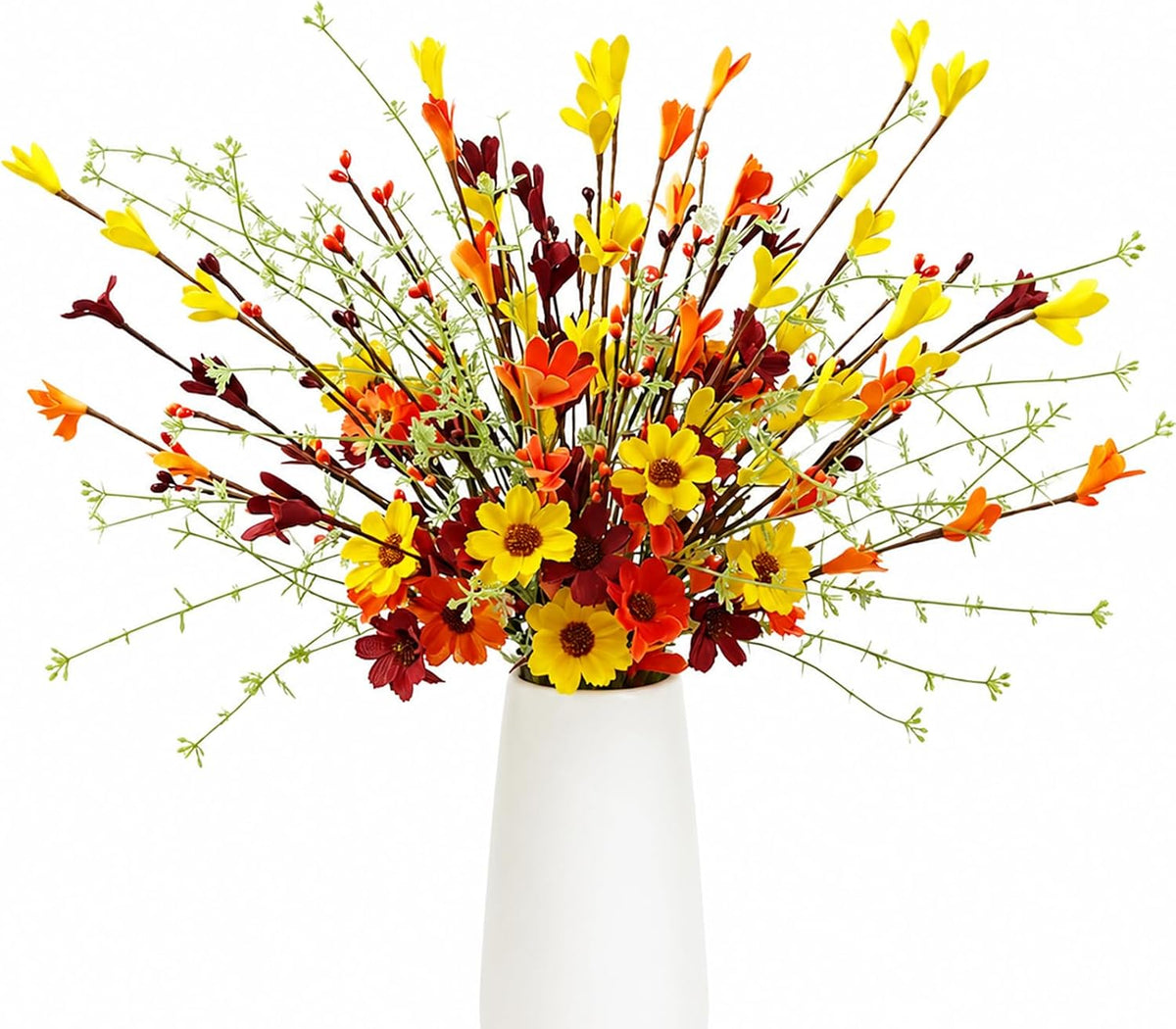 Weysat 24 Pcs Assorted Pumpkins Velvet Fall Thanksgiving Decor, Rust Orange