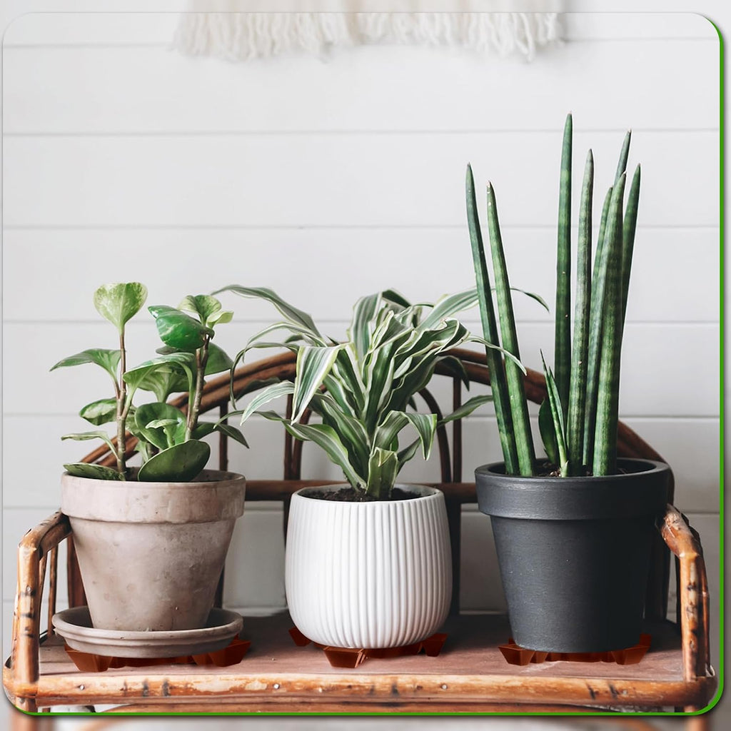 Panelee 6 Pcs Plant Pot Stand Riser 12 inch Plastic Under Plant Stand Adjustable Cuttable Prevent Water Damage for