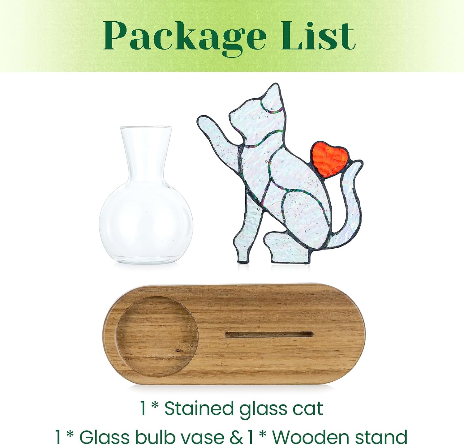 Hewory Handmade Cat Planter: Iridescent Stained Glass Propagation Stations | Cat Gifts for Women, Plant Lovers, Decor
