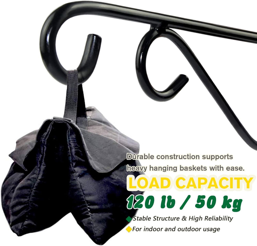 Hanging Plant Brackets, 2pcs 12 Inch Heavy Duty Wall Mount Bracket Strong Durable Rust-Resistant Plant Hanger Hook with