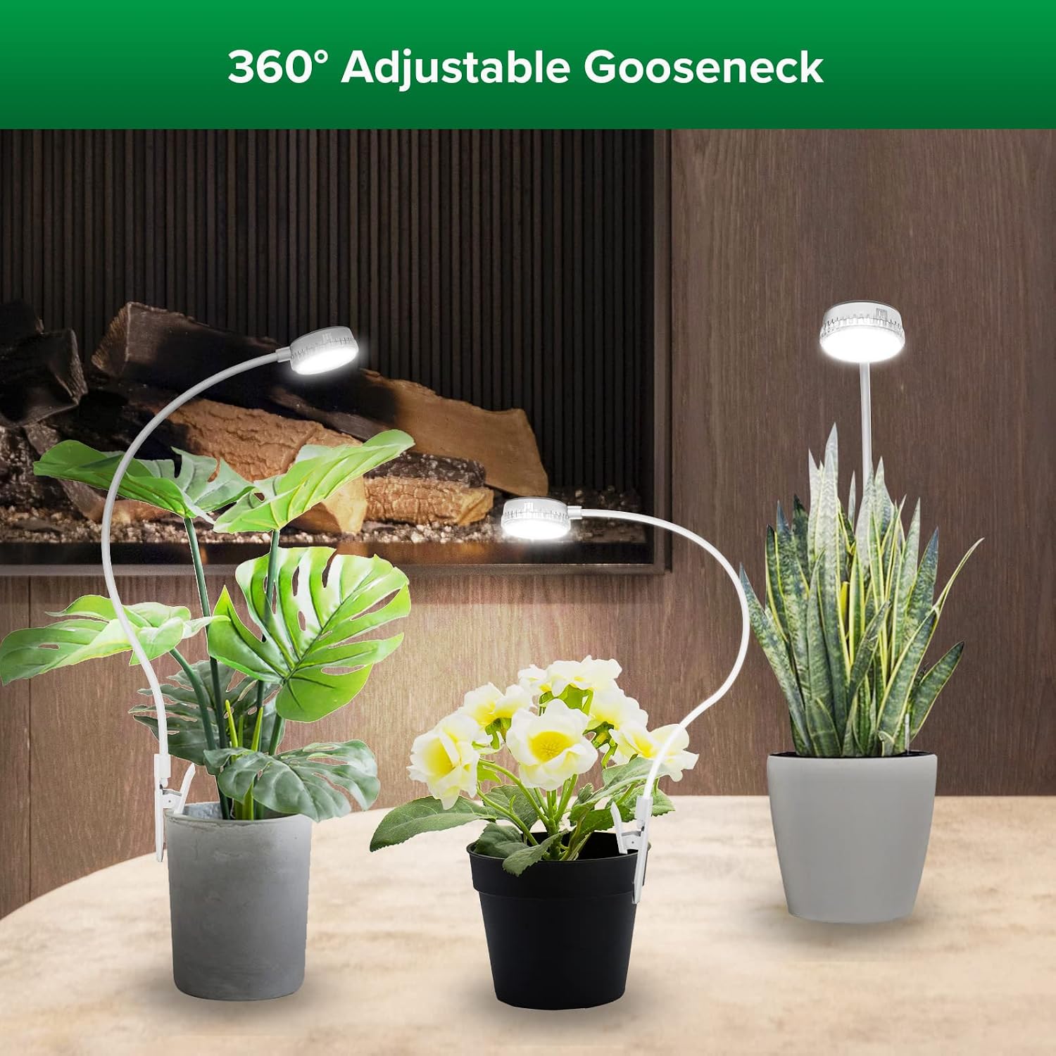 SANSI Grow Lights for Indoor Plants, Pot Clip-On Plant Light, 2-Pack | Full spectrum LED plant lamps for indoor