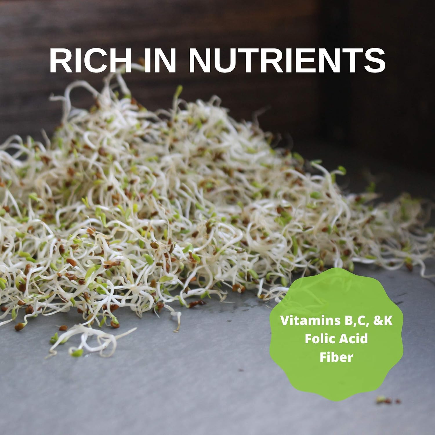 Handy Pantry Certified Organic Alfalfa Sprouting Seed 2.5 Lbs High Sprout | Germination- Gardening, Growing Salad
