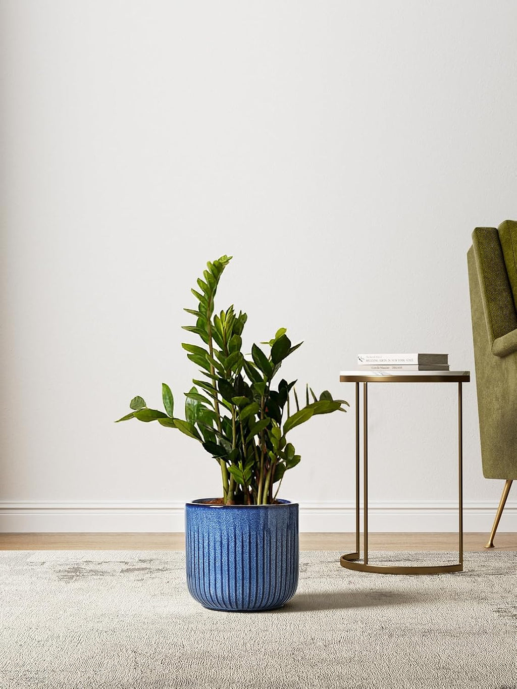 LE TAUCI Ceramic Plant Pots, 8.3/7/6 Inch Indoor Planters with Drainage Holes & Mesh, Modern Glossy Glaze Cylinder